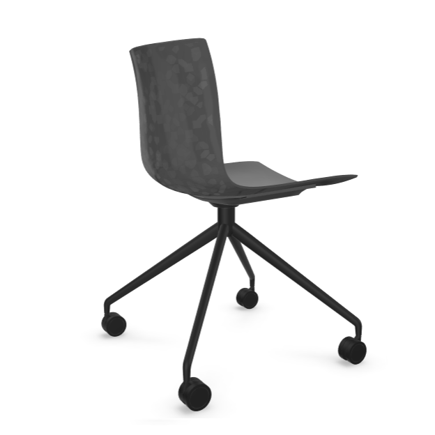 Arper Catifa 46 0369 einfarbig mit Drehgestell schwarz