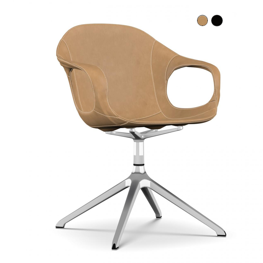 Kristalia Elephant mit vollnarbigem Leder cognac