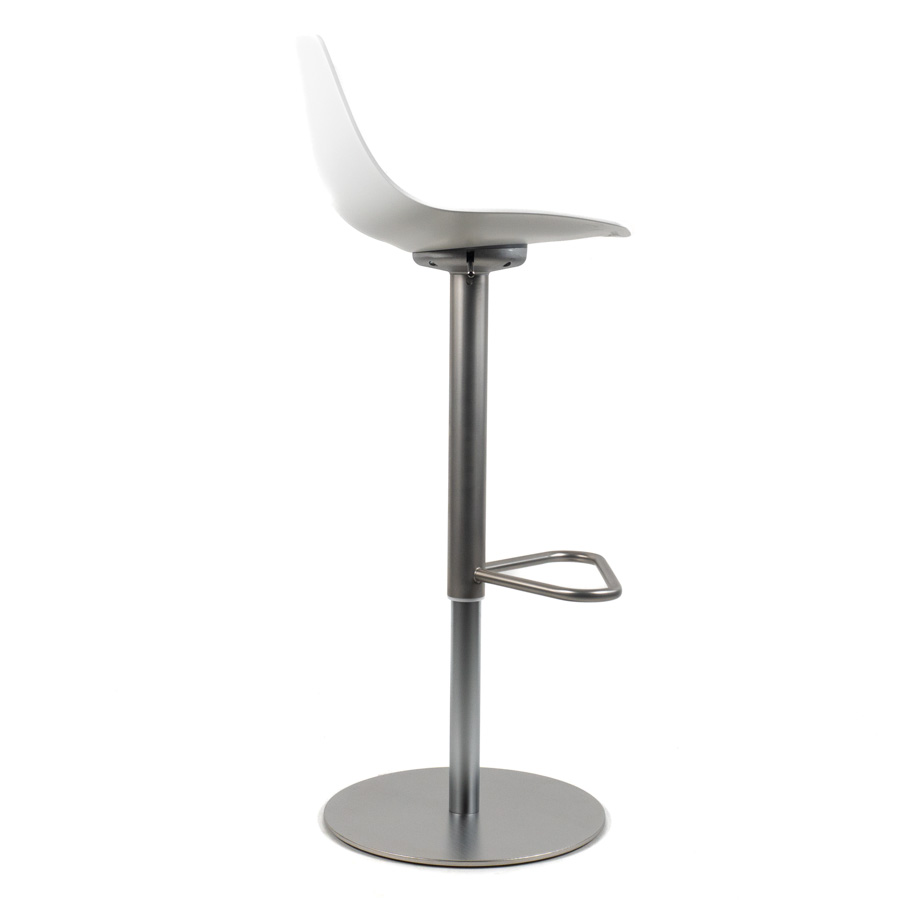 lapalma MIUNN S104 Barhocker | Baydur weiss | Gestell Edelstahl | Platte rund