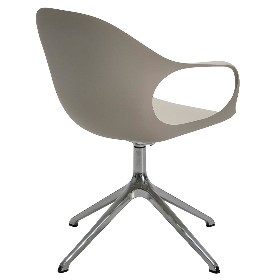 Kristalia ELEPHANT Drehstuhl Sitzschale beige Gestell verchromt glänzend