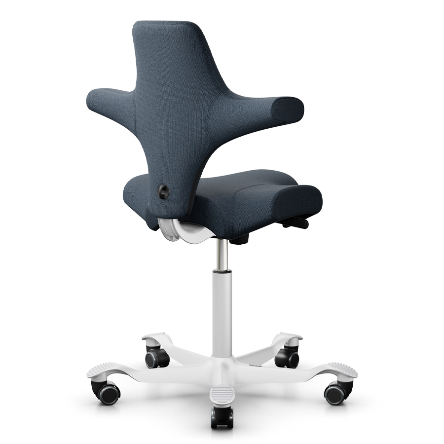 HAG CAPISCO 8106 Stoff Cura dunkelblau mit Sattelsitz - Gestell weiß