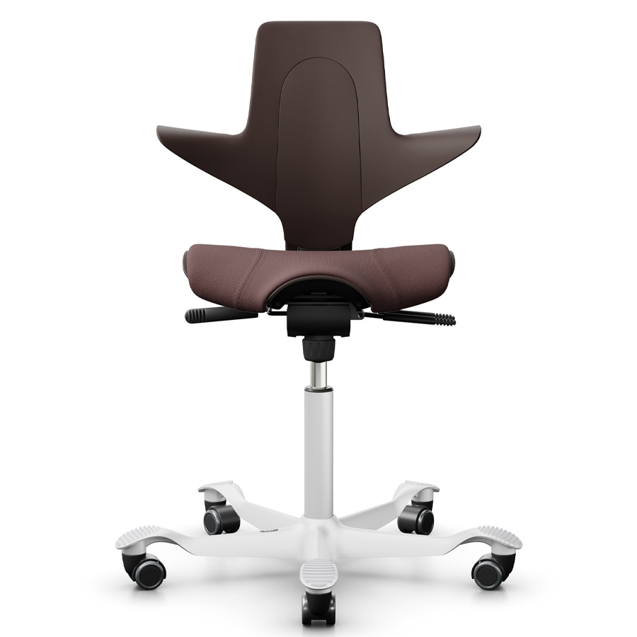 HAG CAPISCO PULS 8020 braun mit Stoff Select chestnut - Gestell weiß - Frontansicht