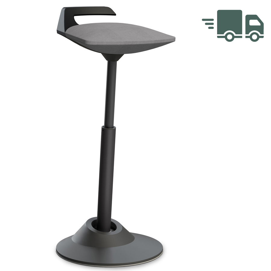 Aeris Muvman Mikrofaser grau High-Feder - Gestell schwarz