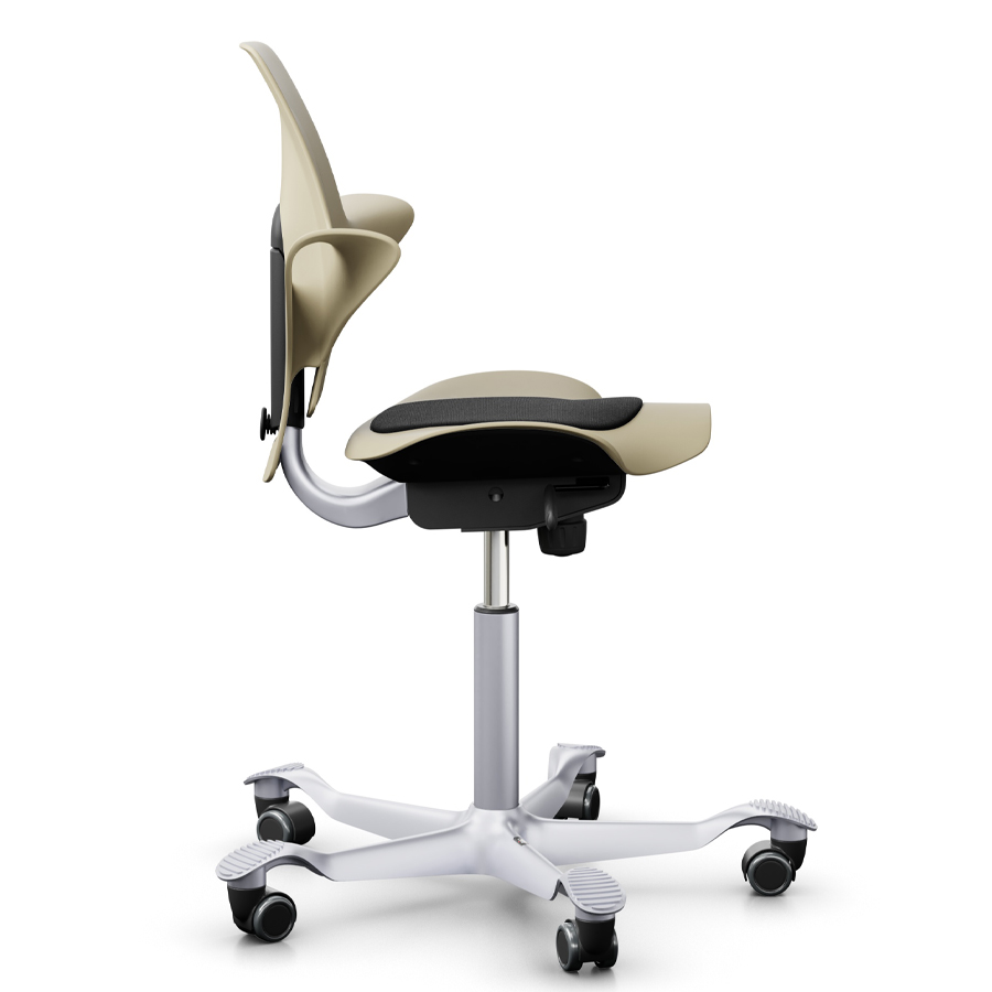 HAG CAPISCO PULS 8010 | Schale Sand | Sitz Cura schwarz | Gestell Silber