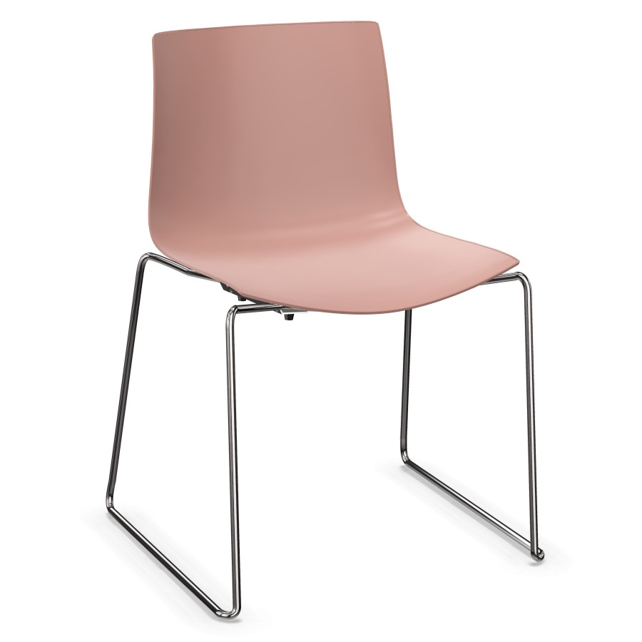 arper catifa 46 0278 rosa mit Gestell chrom