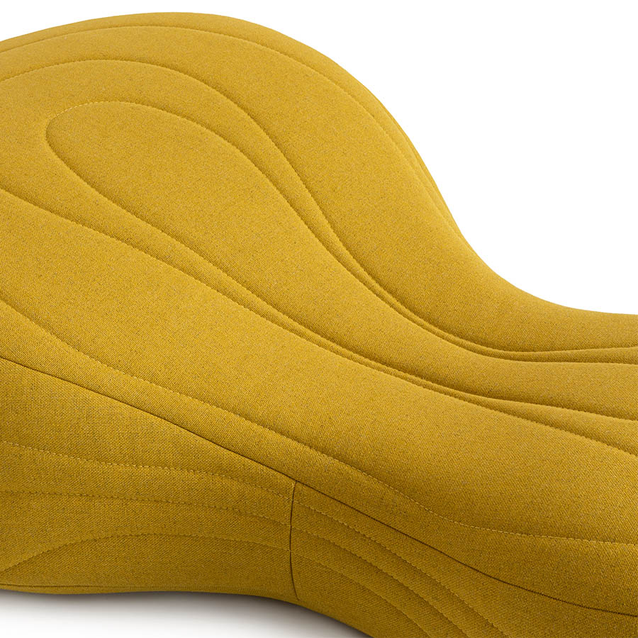 Noti Bouli 2-Sitzer-Sofa mit Fußgleiter in Stoff Steellcut Trio 3 0446 Gelb