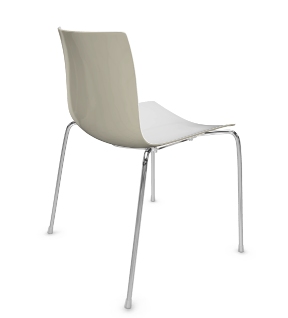 arper catifa 46 0251 bicolor elfenbein mit Gestell verchromt