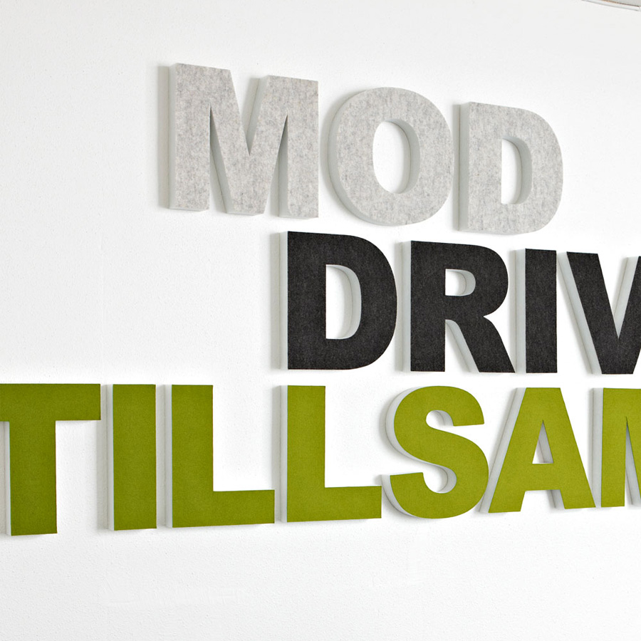 Götessons EcoSUND Buchstaben | Wandmontage | Beispielbild