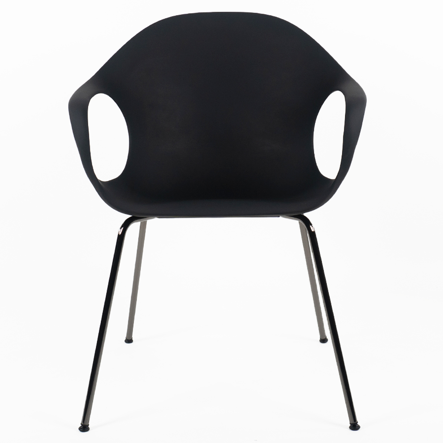 Kristalia Elephant - Schale schwarz - Vierfußgestell schwarz verchromt - Front