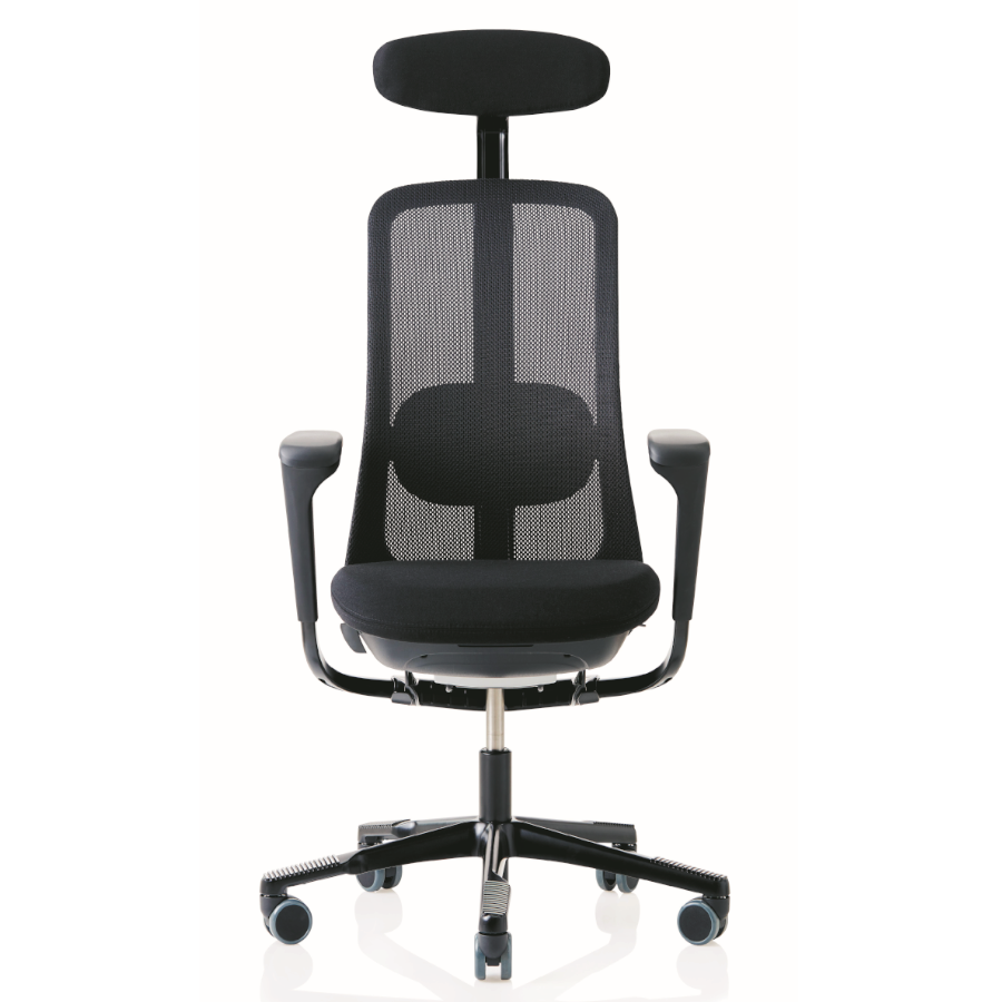 Hag SoFi Mesh schwarz mit Nackenstütze - Frontansicht