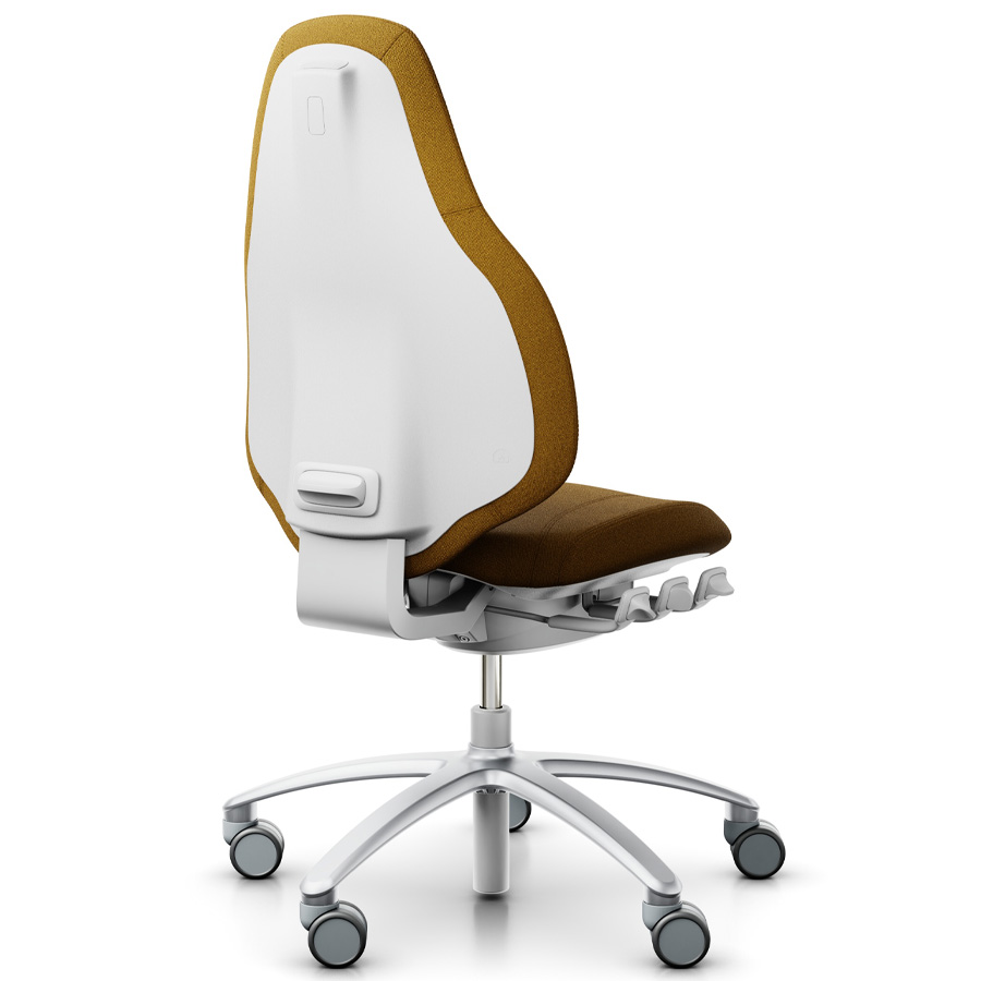 RH Mereo 220 silver-grey mit hoher Rückenlehne - Stoff capture ocker - Rückansicht