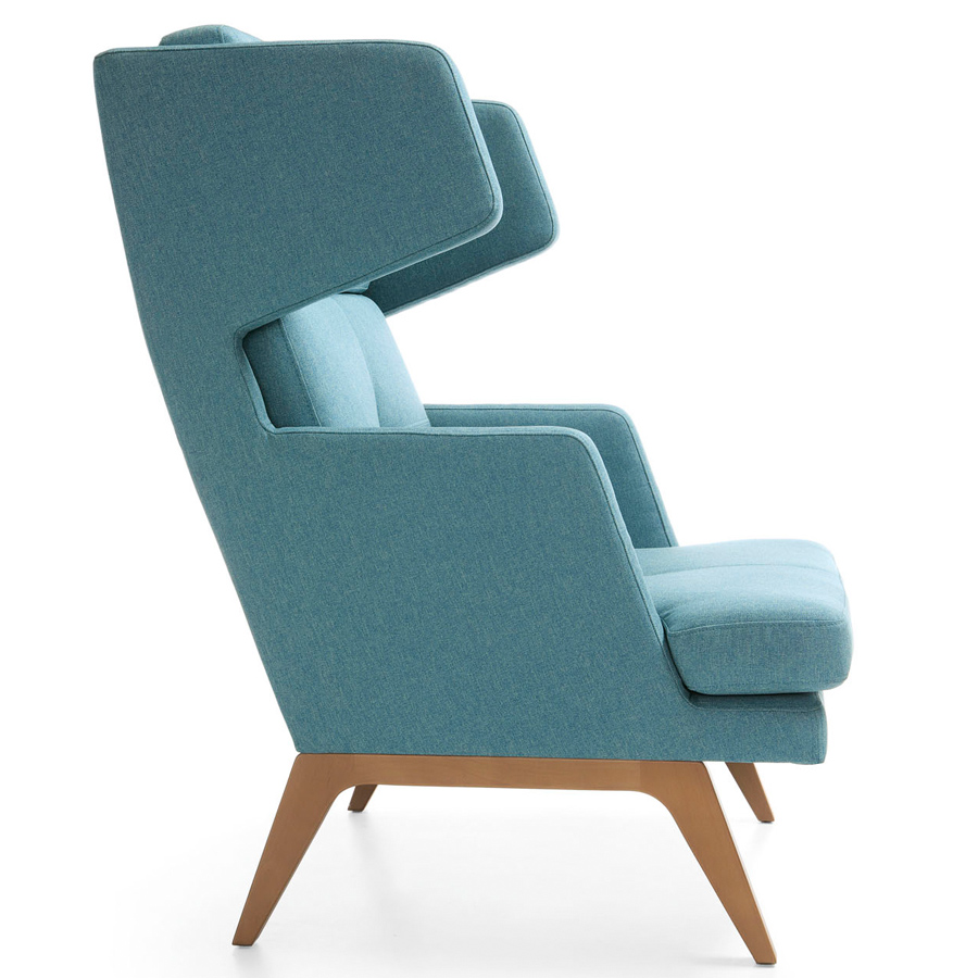 Profim October Sessel hohe Rückenlehne - Stoff Medley 67006 - Gestell Holz Buche - Seite