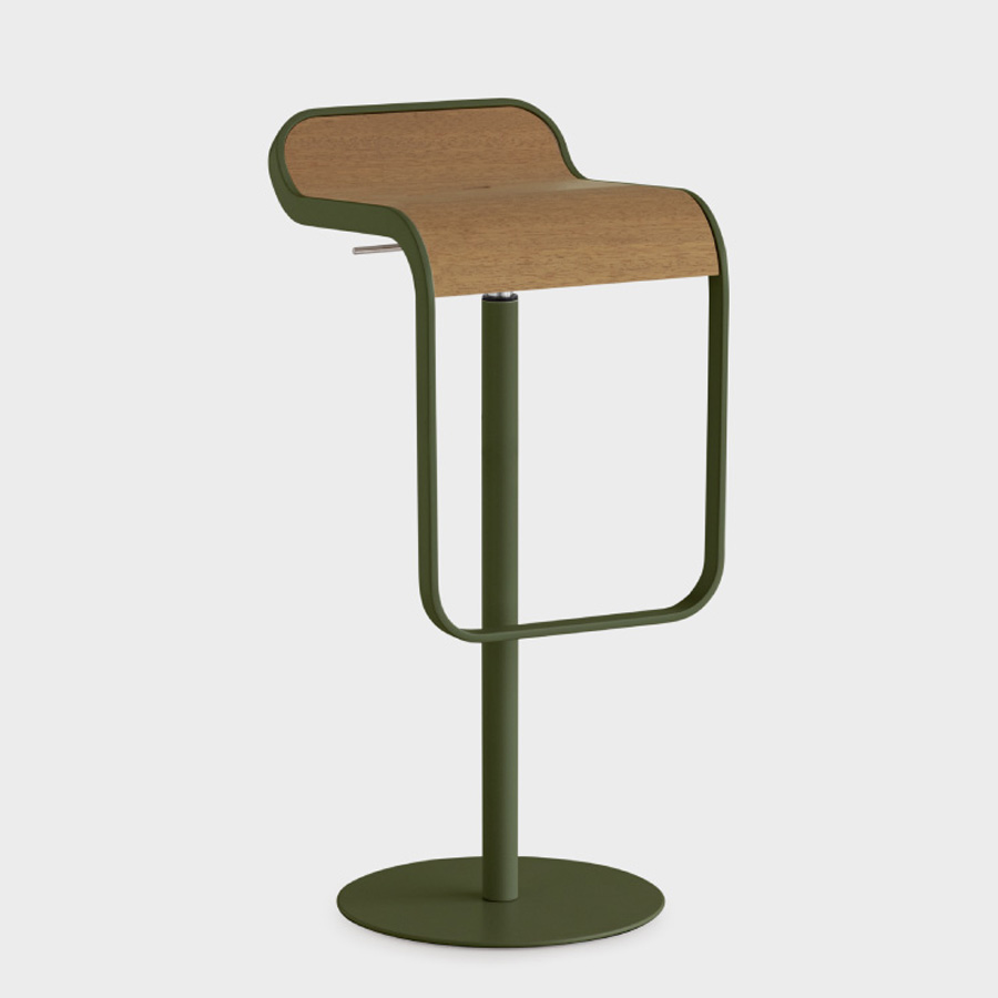 lapalma LEM ES81 Barhocker Outdoor | Grün mit Sitzfläche aus Holz