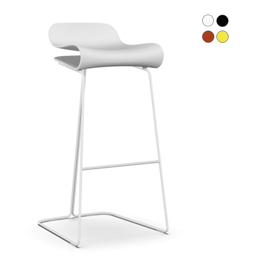Kristalia BCN Barhocker 76 cm mit Kufen weiß