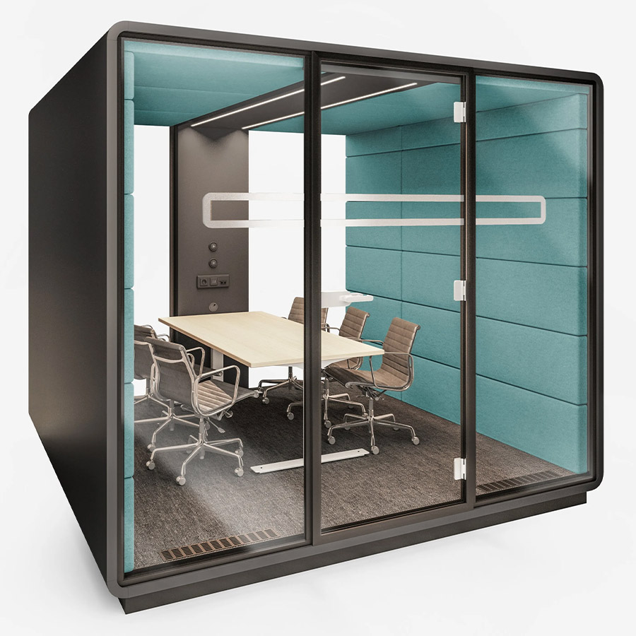 Hushoffice Hushmeet.L Akustikbox konfigurierbar in Wool Emerald