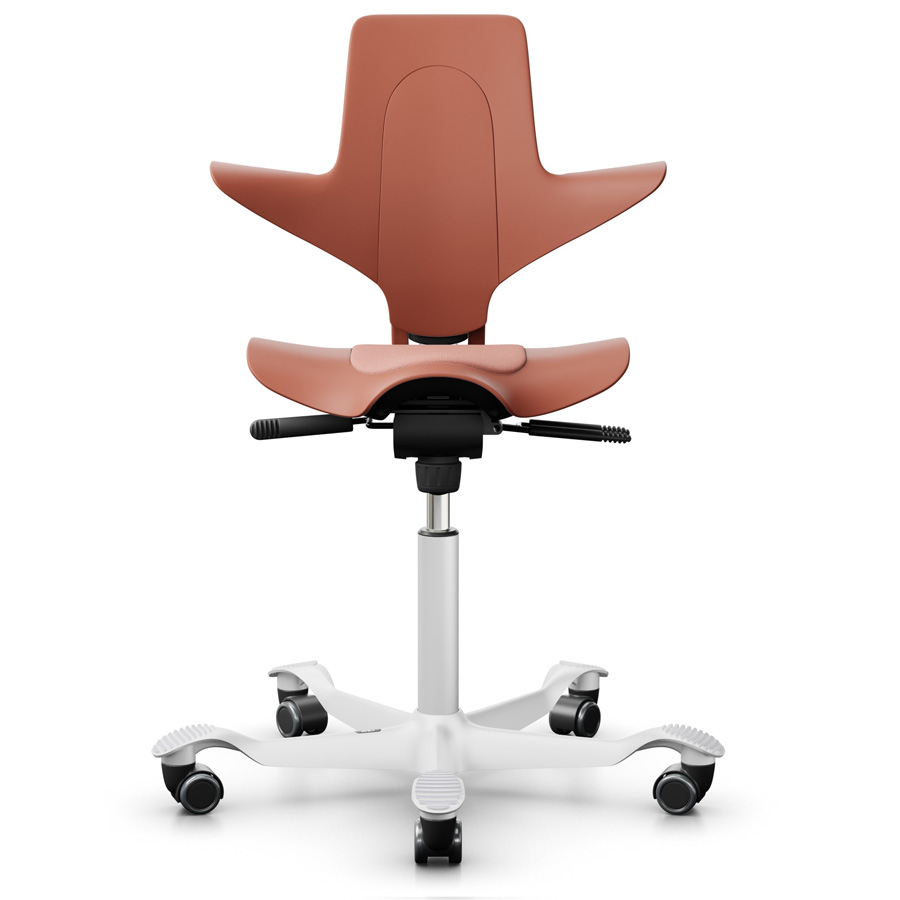 HAG Capisco Puls 8010 Rosehip mit Kissen Capture Coral - Gestell weiss