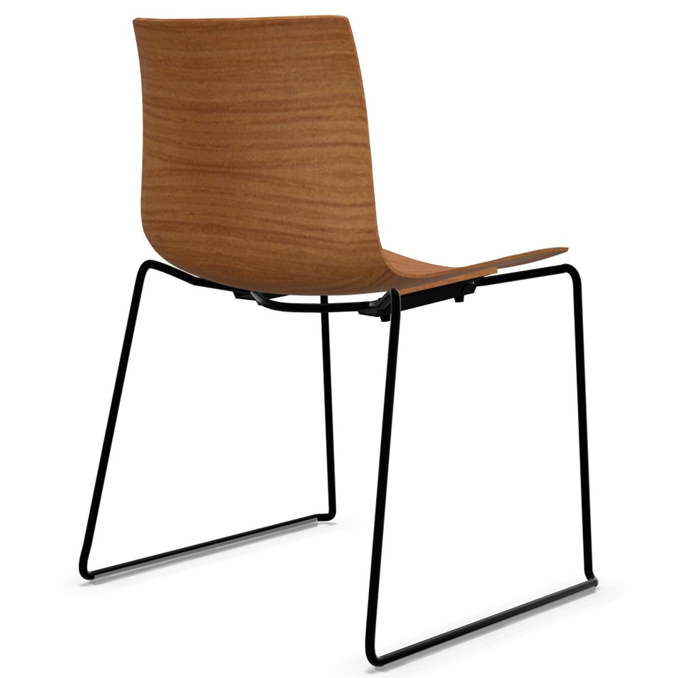 Arper CATIFA 46 0378 Eichenschale mit Kufengestell schwarz