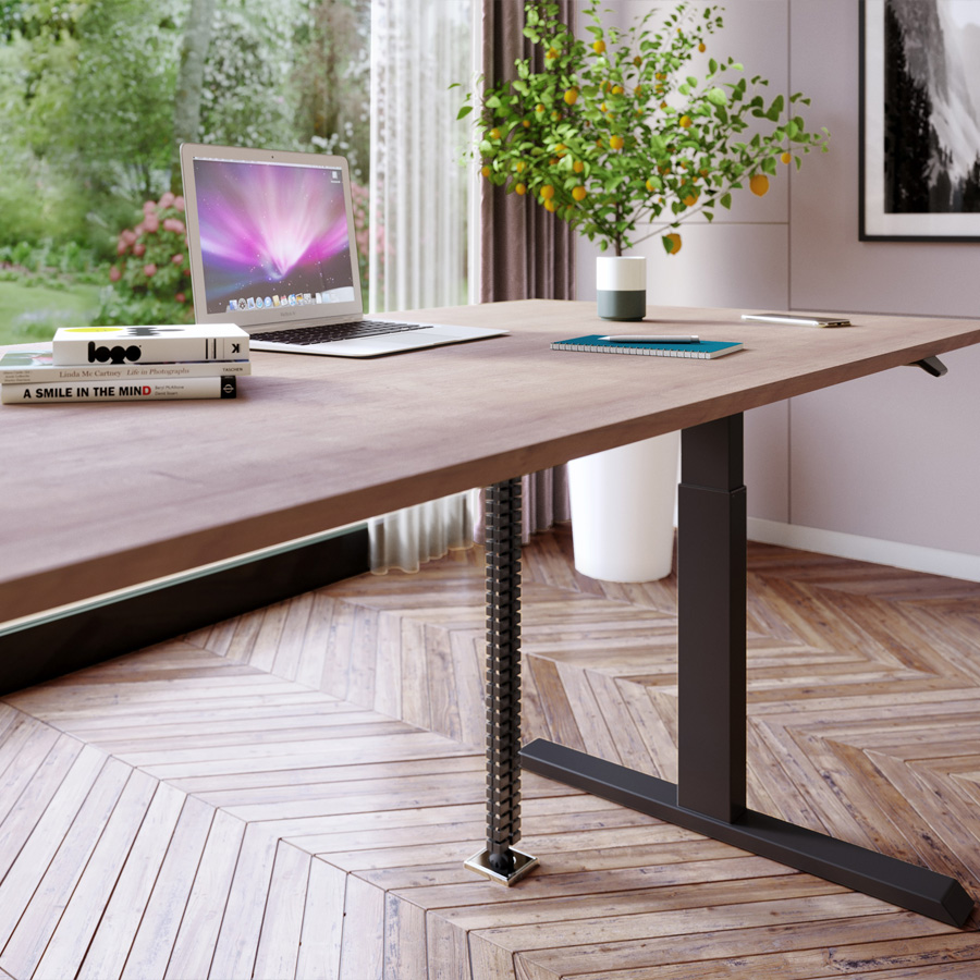 Actiforce Schreibtisch Steelforce SLS 670 PRO - Gestell schwarz - Platte Eiche natur - Beispielbild