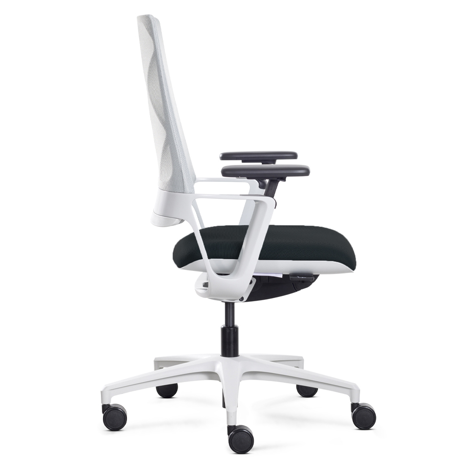 Klöber CONNEX2 (cnx88) Drehstuhl Netzrücken weiß-grau - Bezug schwarz - Seite