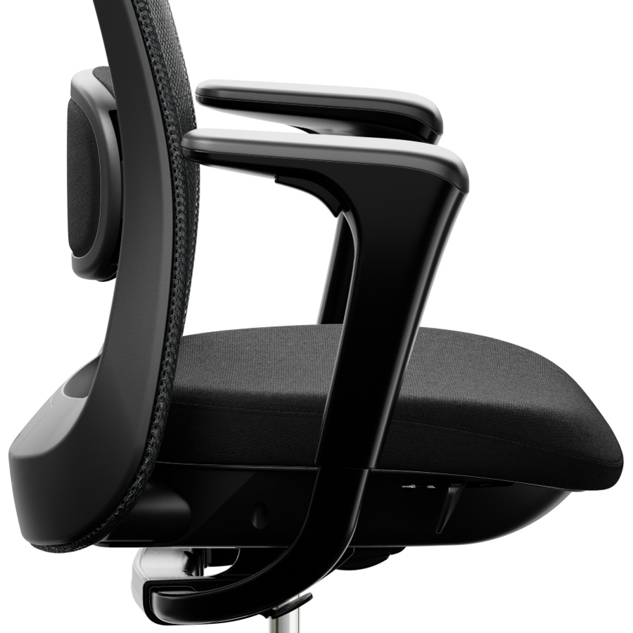 HAG Sofi Mesh 7500 | Ausführung schwarz-schwarz | Sitzbezug Cura 60999 | 2D-Armlehnen