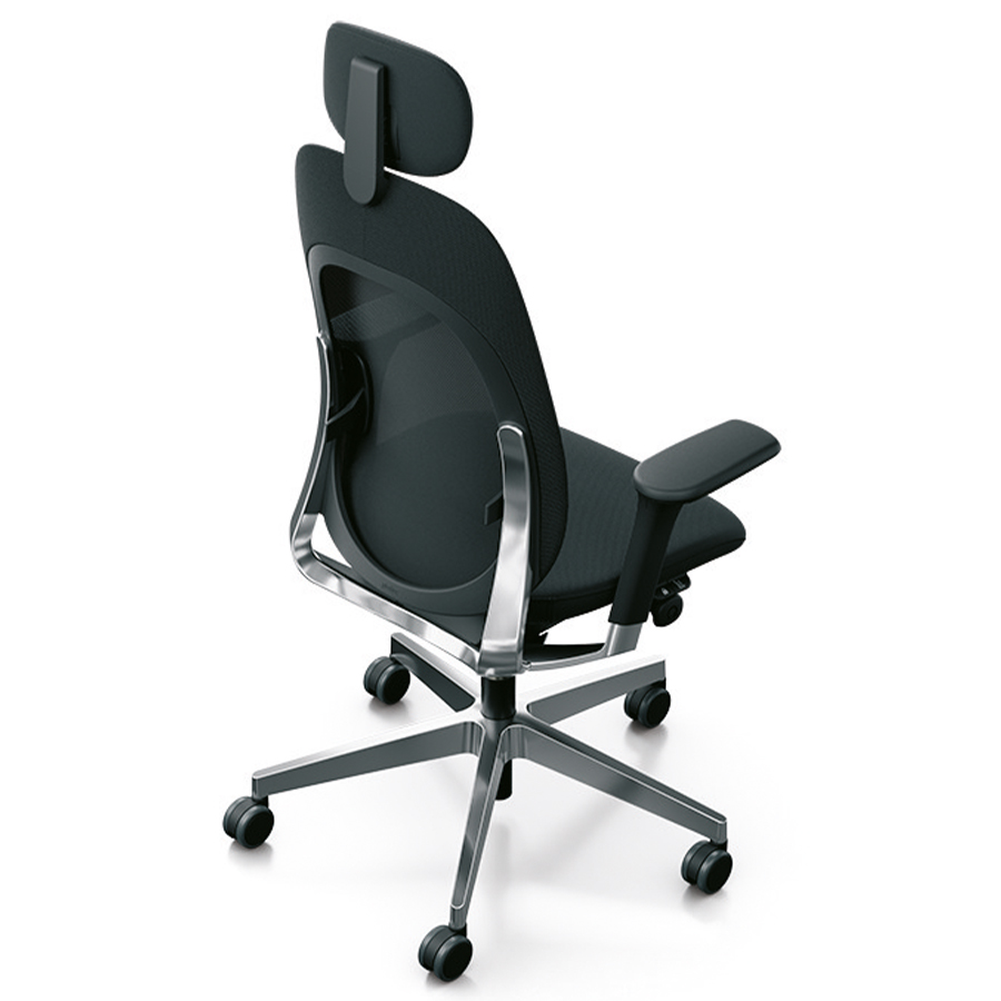 Giroflex 40-4049 Drehstuhl schwarz mit hoher Netzrückenlehne und Kopfstütze