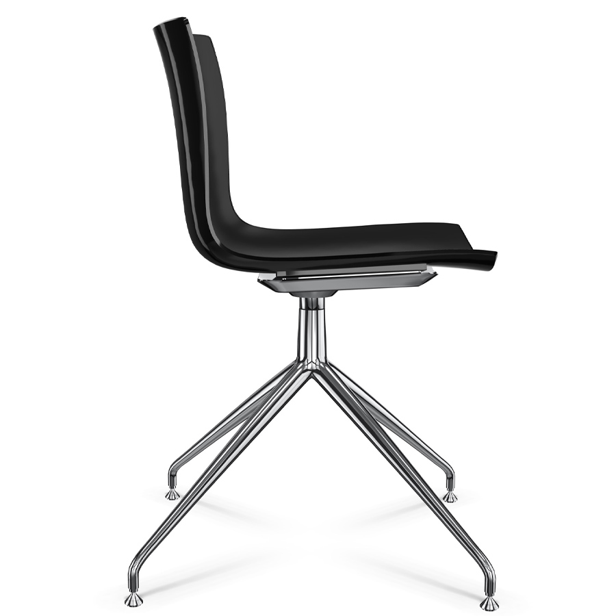 Arper CATIFA 46 0368 einfarbig schwarz - Gestell Alu glänzend - seitlich