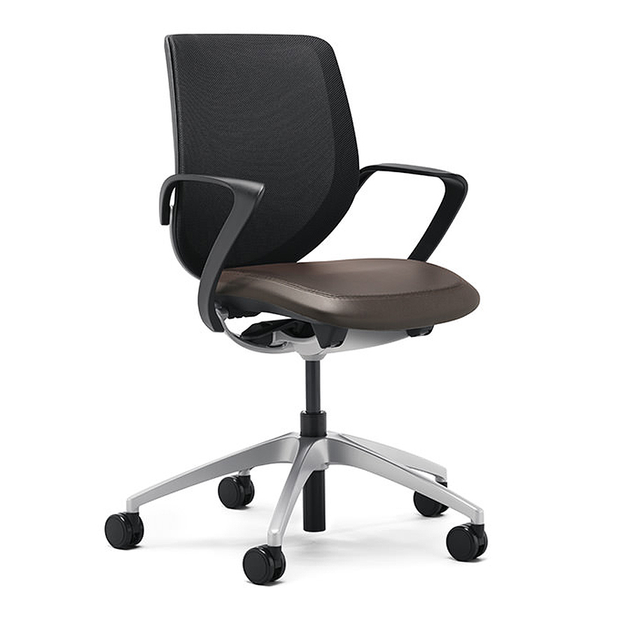 Giroflex 313 Drehstuhl mit Netzrückenlehne - Ledersitz