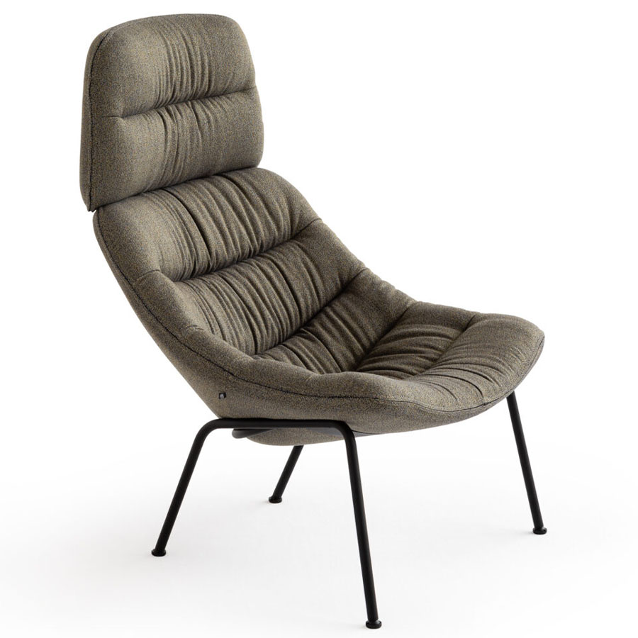 Noti Mishell Soft XL Sessel mit Vierfußgestell Stoff Melange Nap 371