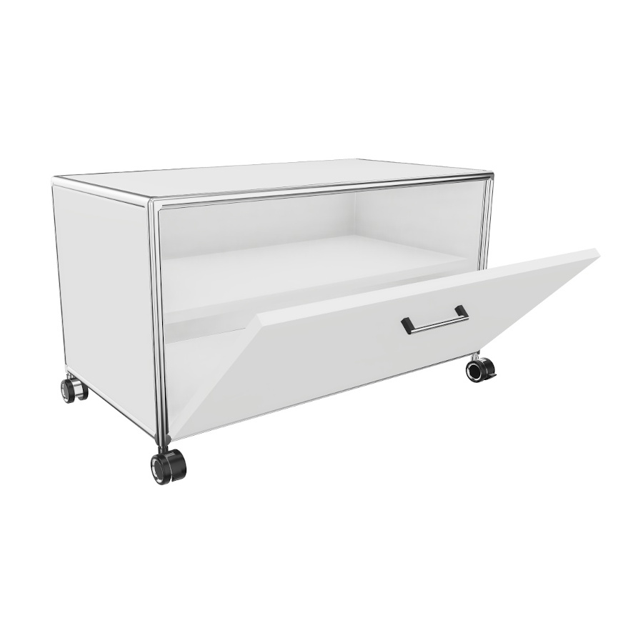 Bosse TV-Board 1 OH  Breite 80 cm in Melamin Weiß mit Klappe