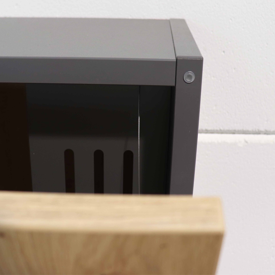 Wandschreibtisch Asteiche-grau - geöffnet - Dämpfer