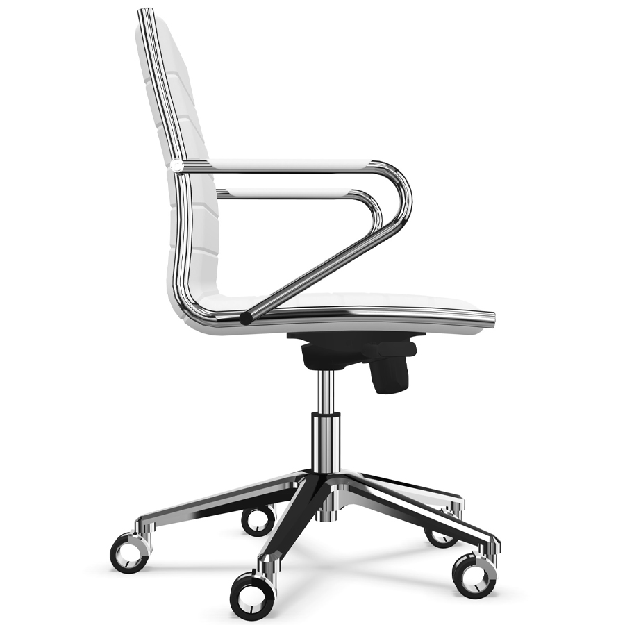 Sitland Classic Managerstuhl Leder weiß mit Armlehnen - Seitenansicht