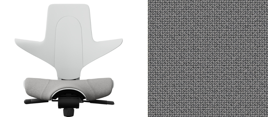 Weiß + Stoff Hellgrau Cura 60110