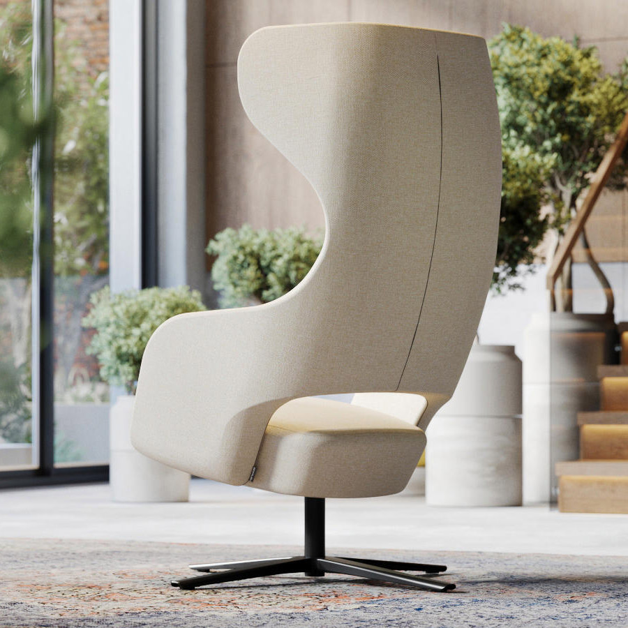 narbutas Sandie Loungesessel mit Fußkreuz in Schwarz Beispielbild