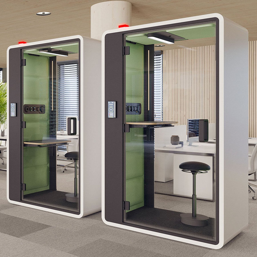 Hushfree.S Akustikbox Korpusfarbe weiß, Stoff Hellgrün