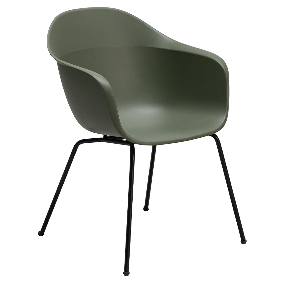 Kristalia Elephantino mit geschlossener Sitzschale in Agave und Gestell Graphite