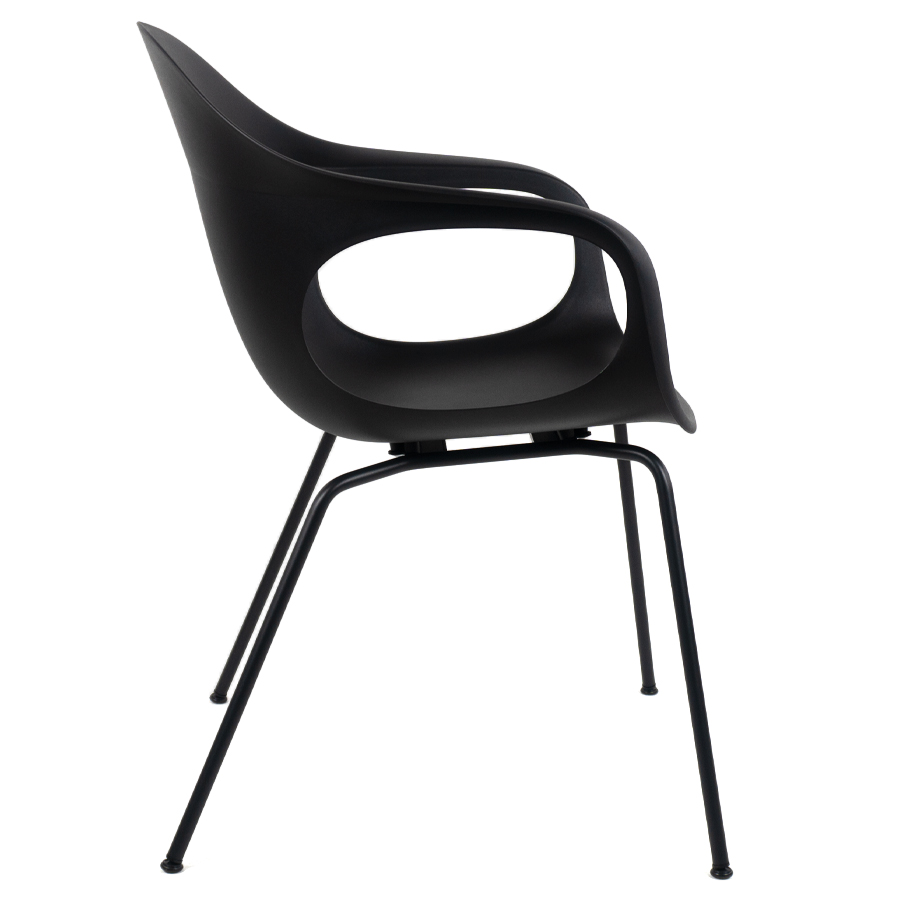 Kristalia ELEPHANTINO Stuhl mit Vierfußgestell Farbe graphit - Seite