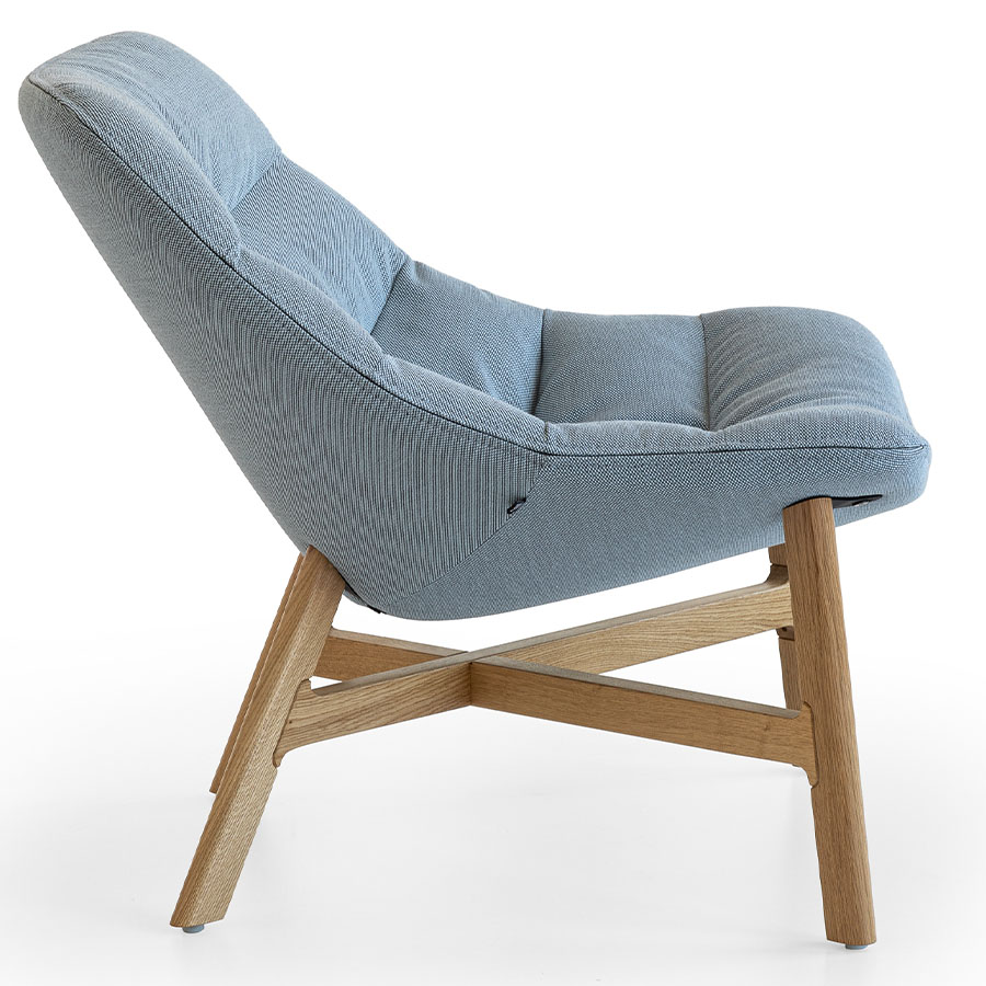 Noti Mishell Soft Holzgestell Eiche natur, Stoff Steelcut Trio 3 713