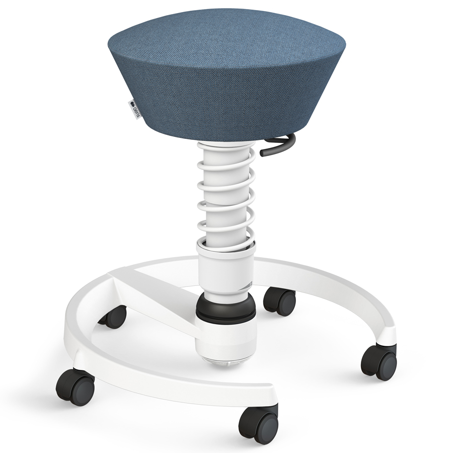 Aeris Swopper Capture Wolle taubenblau meliert - Rollen - Gestell weiß - Standardfeder