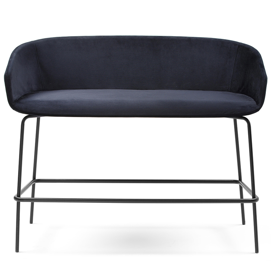 Bejot Oxco small gepolsterte Sitzbank OXSLH Sitzhöhe 76 cm, Stoff Charles CH032 Dunkelblau