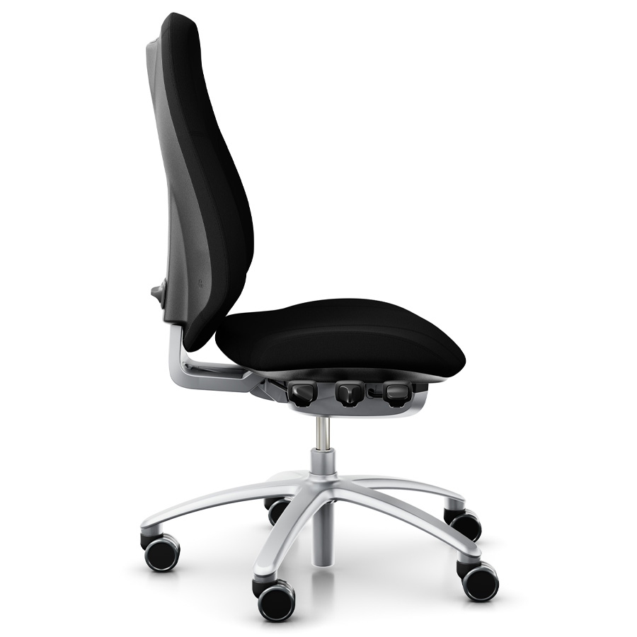 RH Mereo 300 silver hohe Rückenlehne - Stoff Xtreme schwarz - Seitenansicht
