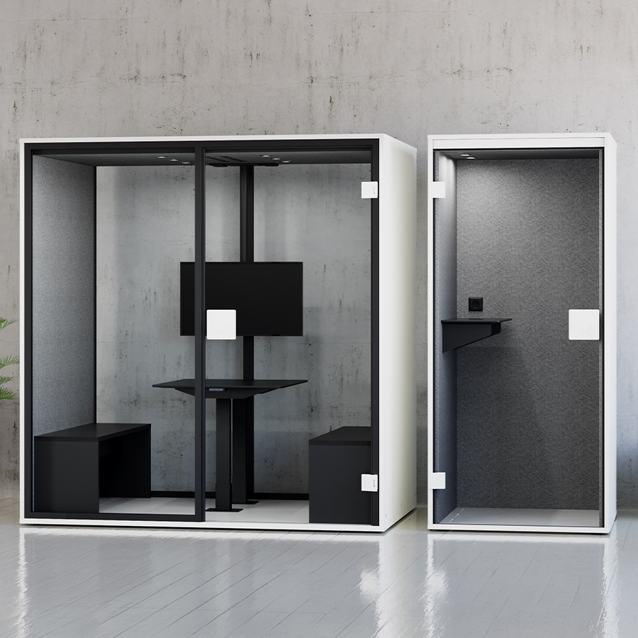 Berlin Acoustics Meet Akustikbox in Weiß mit Rückwand aus Glas