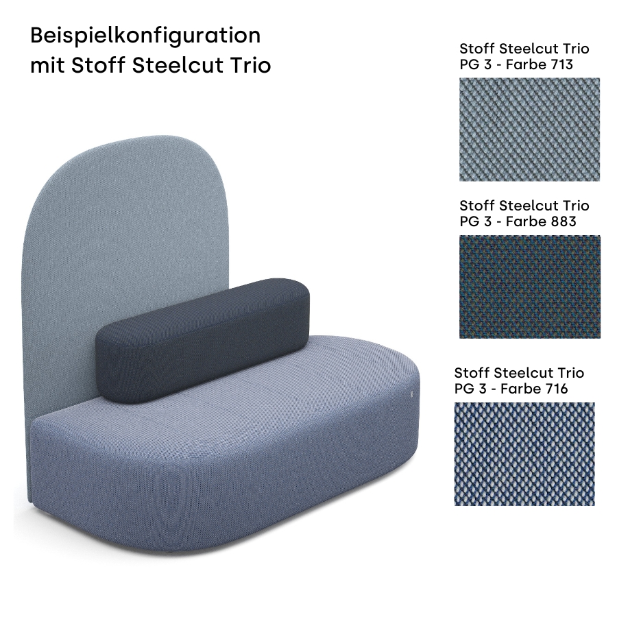 Profim Revo Highback Sofa Loungemodul SSW-5 - Beispiel blau mit Stoff Steelcut Trio