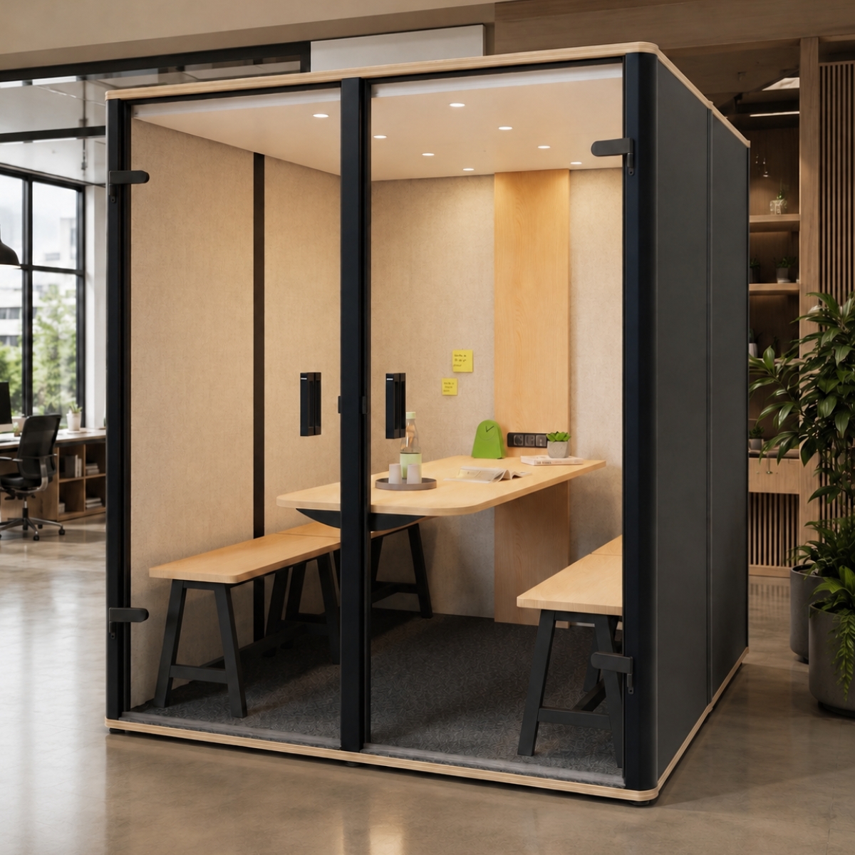 BOSSE Bosselino Meetingbox Quattro | Akustikbox für 4 Personen | Black Edition