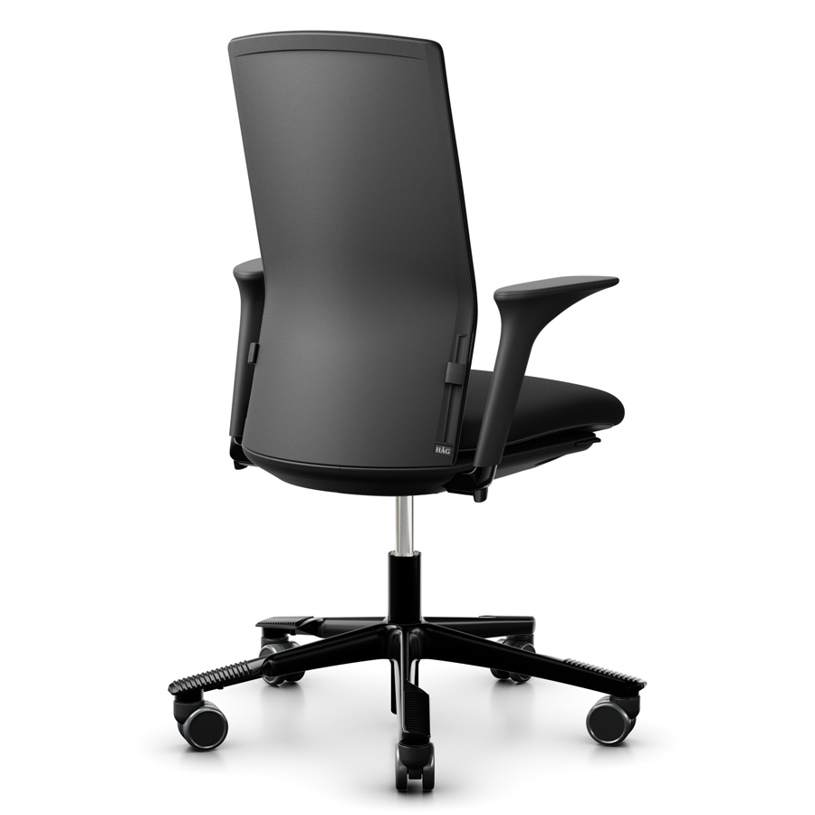 HAG Futu 1200S mit Armlehnen - Schwarz - Fußkreuz Alu schwarz