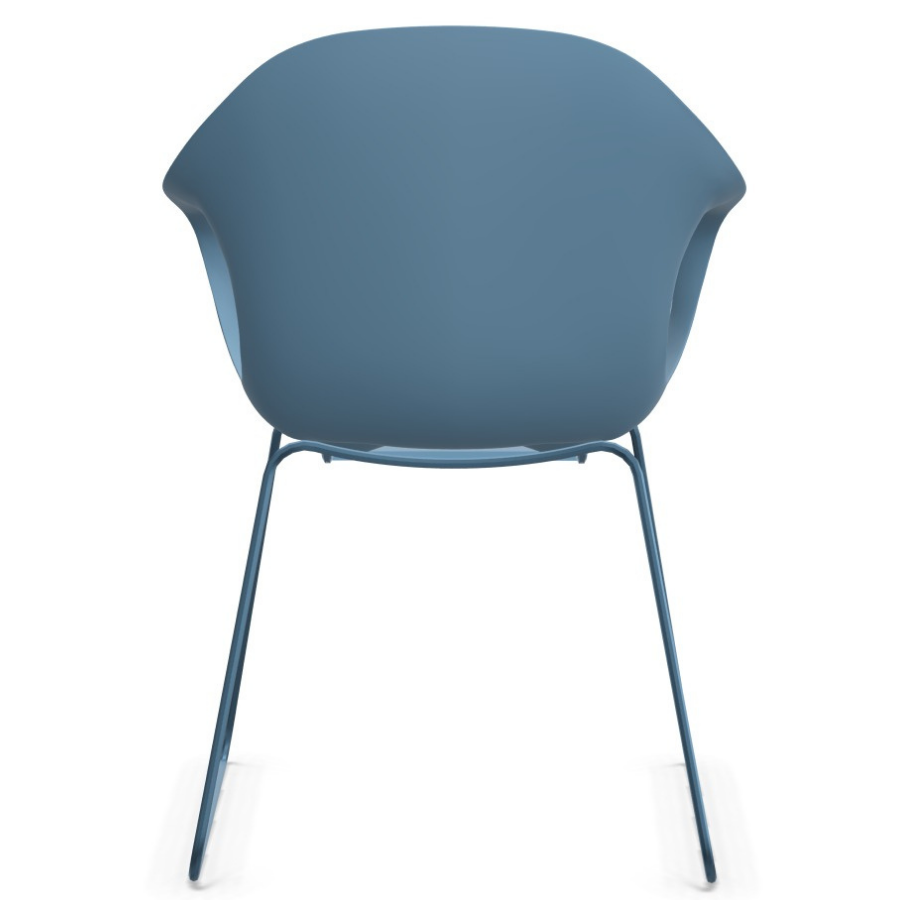 Kristalia ELEPHANT Stuhl blau mit Kufengestell blau - Rückansicht