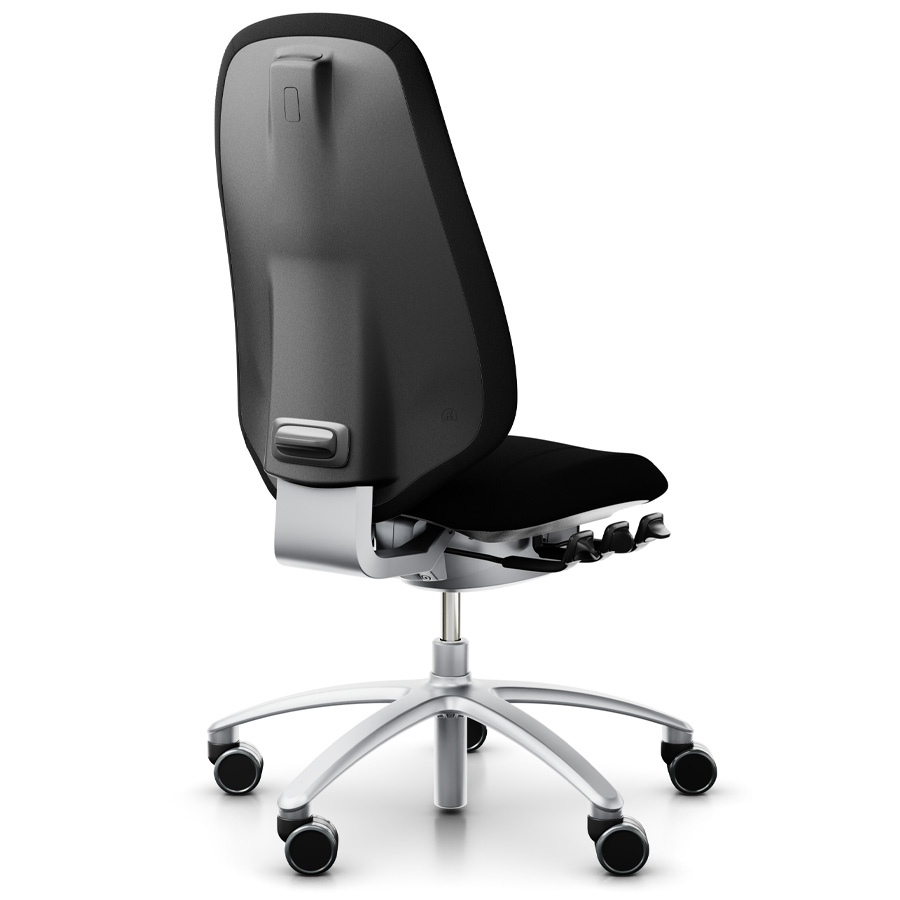 RH Mereo 300 silver hohe Rückenlehne - Stoff Xtreme schwarz - Rückansicht