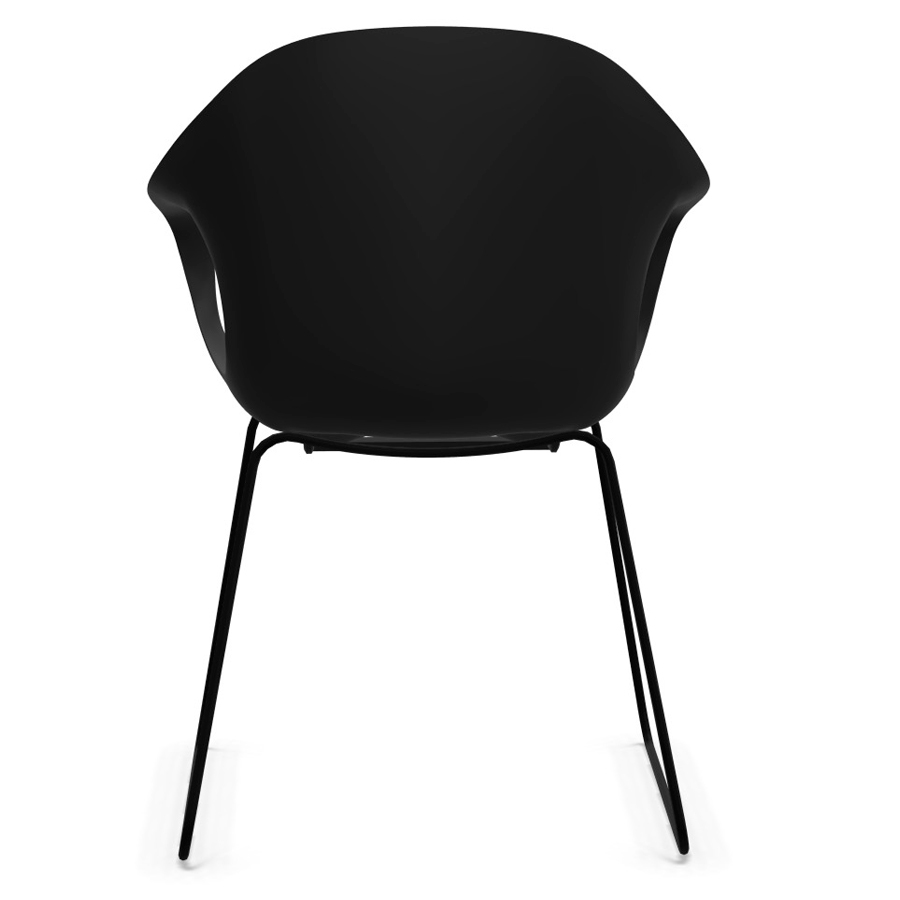 Kristalia Elephant Kufenstuhl Schale schwarz Kufe schwarz Rückansicht