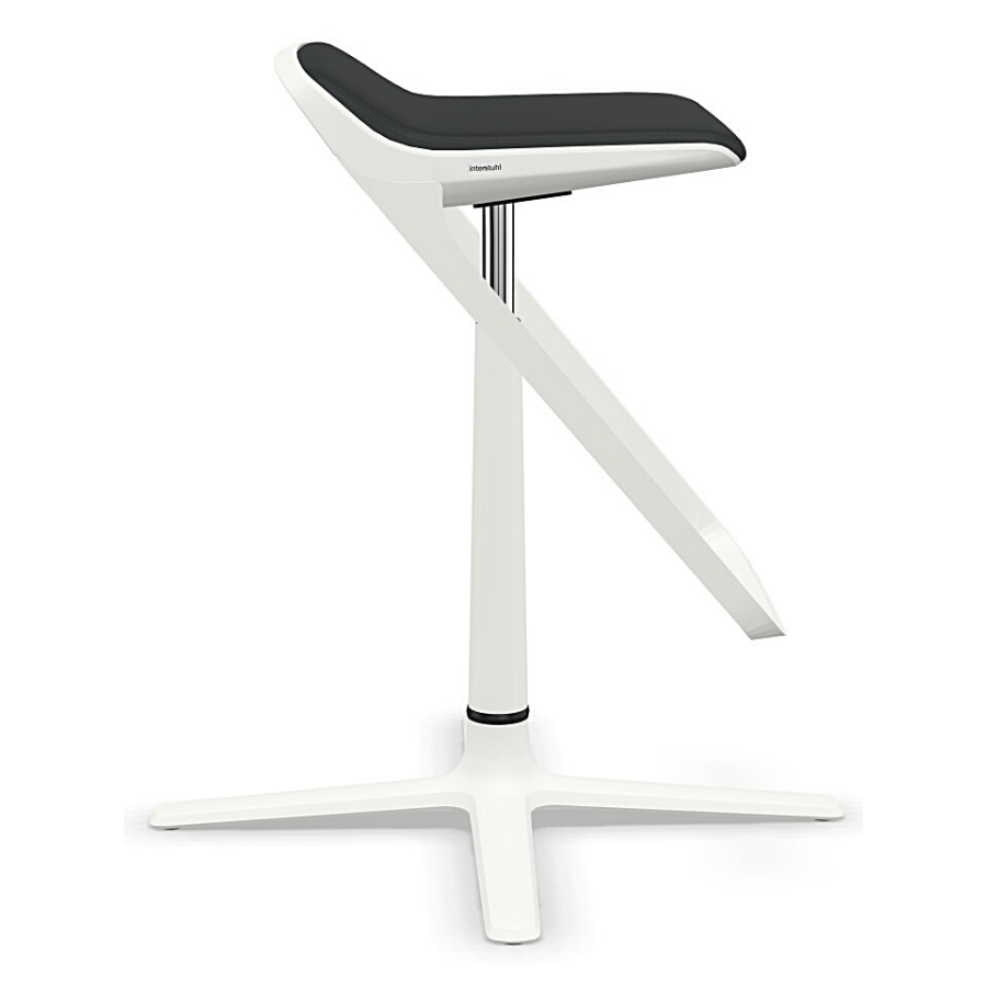 Interstuhl KINETICis5 710K Barhocker mit Fußraste Gestell weiß Sitz schwarz - Seitenansicht