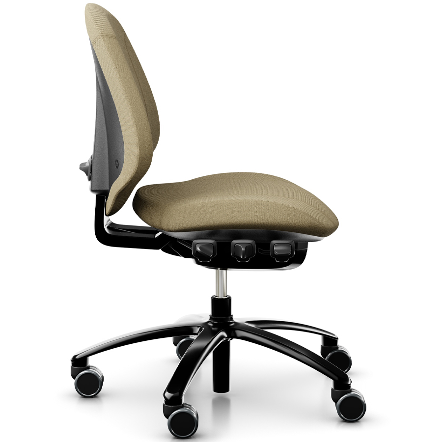 RH Mereo 200 mit halbhoher Rückenlehne - Gestell schwarz - Capture Beige - Seitenansicht