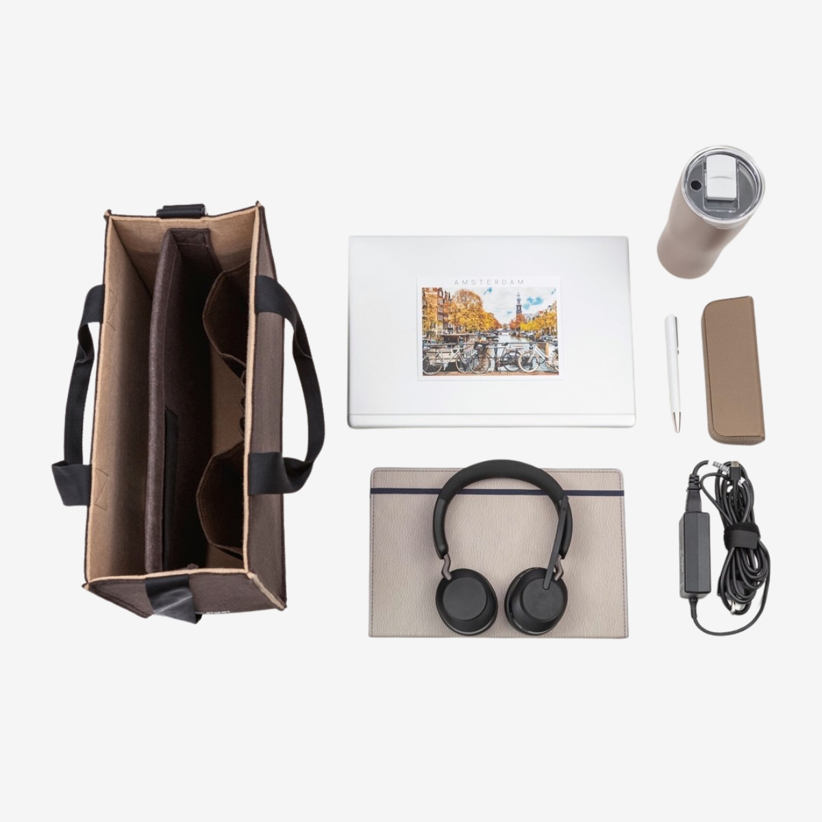 SIGEL Desk Sharing Bag Classic M | Büro Tasche für mobiles Arbeiten | Bicolor